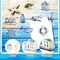 36 Pcs Summer Tree Ornaments, Ocean Beach Wooden Ornaments Nautical Rudder Hanging Decorations Summer Decor for Small Tree Home Party Birthday Holiday Supplies (Seagull)